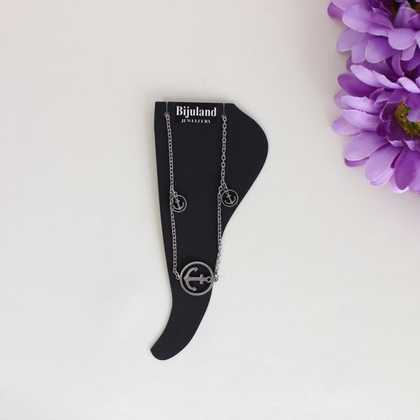 JEWELRY - ANKLET - STAINLESS STEEL - CHAIN - 18cm ANCHOR GK043 - NICKEL - 1pc.