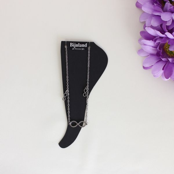 JEWELRY - ANKLET - STAINLESS STEEL - CHAIN - 19cm INFINITY GK040 - NICKEL - 1pc.