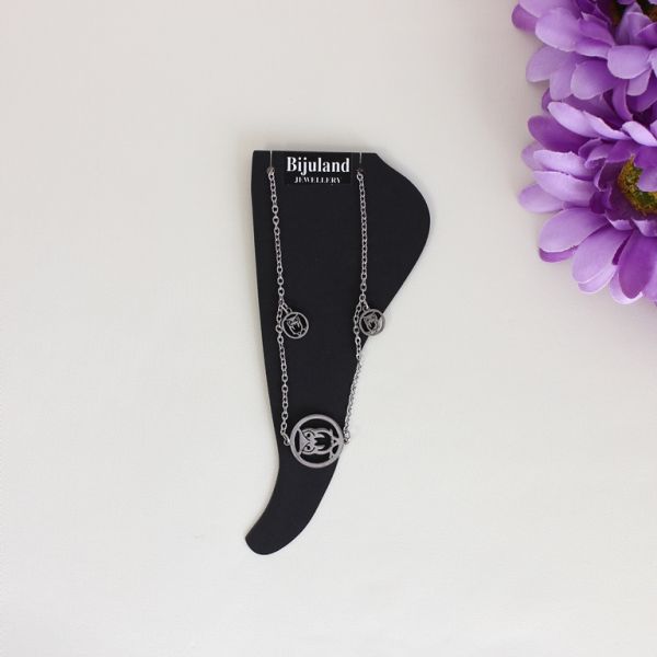 JEWELRY - ANKLET - STAINLESS STEEL - CHAIN - 19cm OWL GK039 - NICKEL - 1pc.