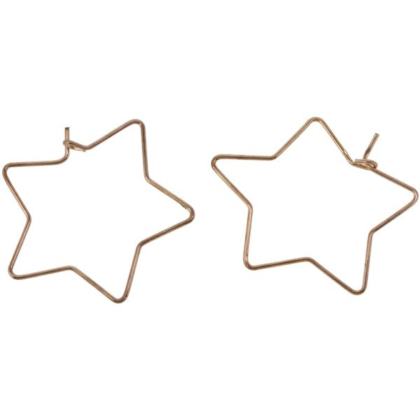 METAL ELEMENTS - CHANDELIER EARRINGS - WIRE - STAR - 30mm GOLD COLOR PINK (DARK) - PACKAGE 200pcs.