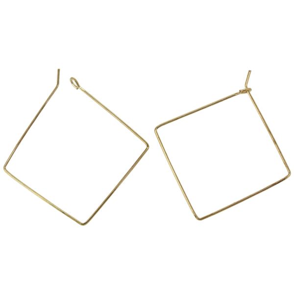 METAL ELEMENTS - CHANDELIER EARRINGS - WIRE - SQUARE - 30mm GOLD COLOR - 20pcs.