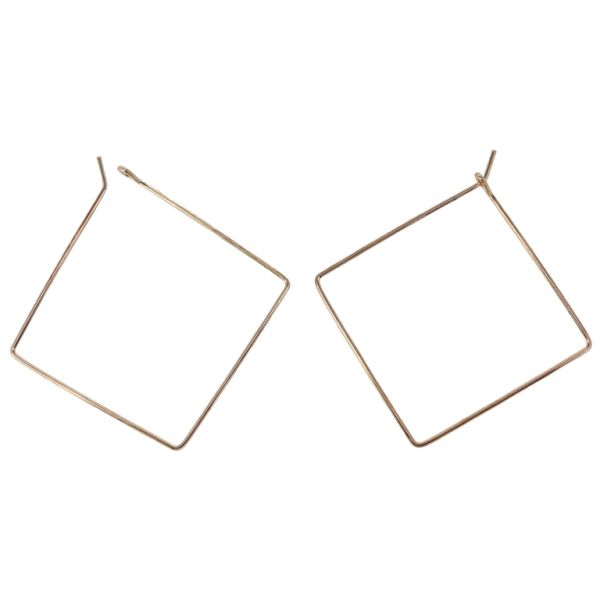 METAL ELEMENTS - CHANDELIER EARRINGS - WIRE - SQUARE - 30mm GOLD COLOR PINK - PACKAGE 200pcs.