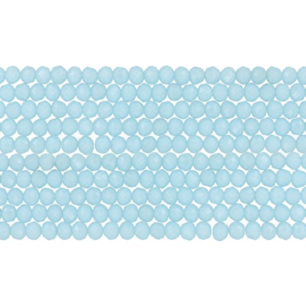 GLASS BEADS - FACETED RONDELLE CRYSTALS - 3x2mm - OPAQUE - BLUE (LIGHT) 053А - PACKAGE (10x126pcs.) Hole-0.8mm