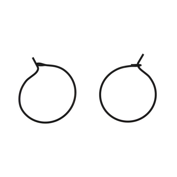 METAL ELEMENTS - CHANDELIER EARRINGS - WIRE - ROUND 02 - 20mm BLACK - 30pcs.