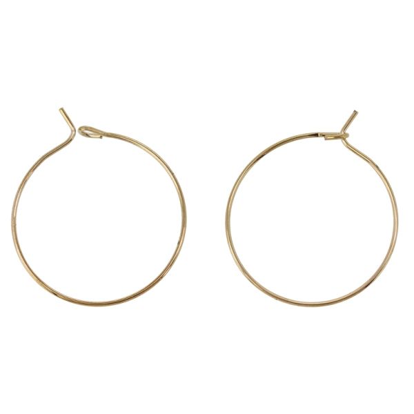 METAL ELEMENTS - CHANDELIER EARRINGS - WIRE - ROUND 02 - 25mm GOLD COLOR PINK - PACKAGE 300pcs.