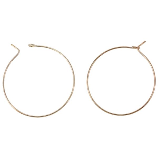 METAL ELEMENTS - CHANDELIER EARRINGS - WIRE - ROUND 02 - 30mm GOLD COLOR PINK - 20pcs.