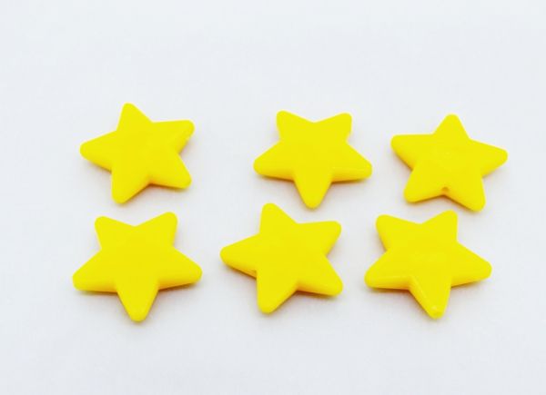 OPAQUE PLASTIC BEADS - STAR 03 FACETED - 21х22х5mm YELLOW (DARK) ВА67 - 50g Hole-1.8mm (46pcs.)