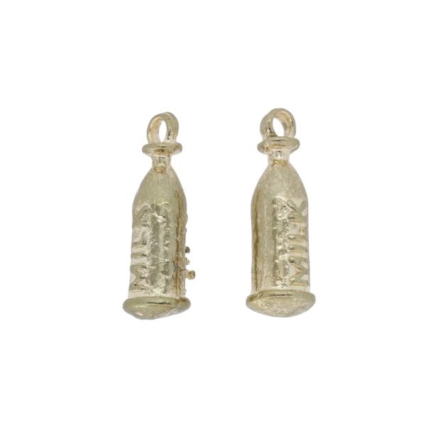 METAL BEADS - PENDANT - BOTTLE 01 - 7x23x6mm GOLD - SECOND-RATE - PACKAGE 30pcs. Hole-2.2mm