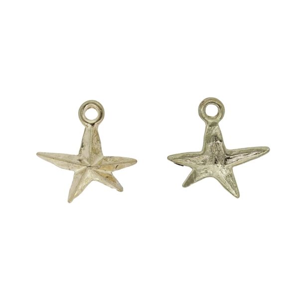 METAL BEADS - PENDANT - STAR 12 - 16x17x2.3mm GOLD - SECOND-RATE - PACKAGE 100pcs. Hole-1.9mm