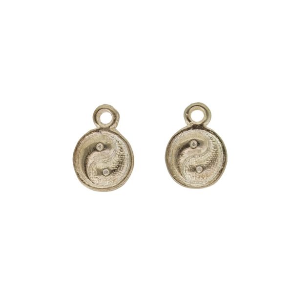 METAL BEADS - PENDANT - YING-YANG - 9x14x2mm GOLD - SECOND-RATE - PACKAGE 100pcs. Hole-1.9mm