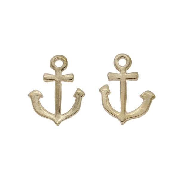 METAL BEADS - PENDANT - ANCHOR 06 - 15x19x1.6mm GOLD - SECOND-RATE - PACKAGE 100pcs. Hole-1.9mm
