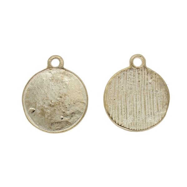 METAL BEADS - PENDANT - CIRCLE 06 - 17x1mm GOLD - SECOND-RATE - PACKAGE 50pcs. Hole-1.9mm