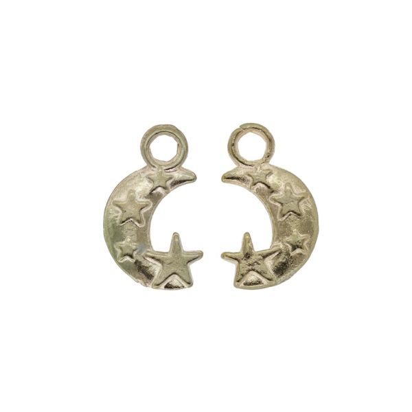 METAL BEADS - PENDANT - MOON 03 - 11x19x2mm GOLD - SECOND-RATE - PACKAGE 50pcs. Hole-3.0mm