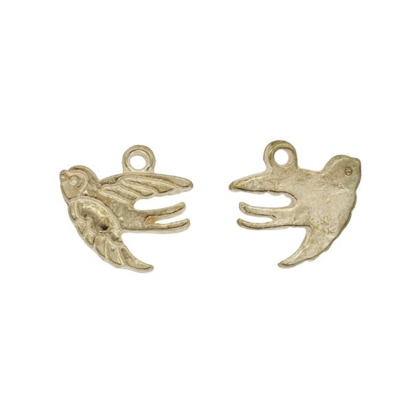 METAL BEADS - PENDANT - SWALLOW 01 - 14x16x2mm GOLD - SECOND-RATE - PACKAGE 50pcs. Hole-1.5mm