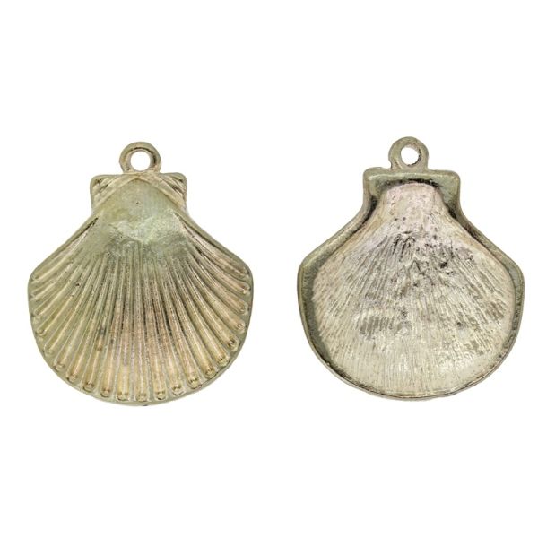 METAL BEADS - PENDANT - SEA SHELL 04 - 24x28x2mm GOLD - SECOND-RATE - PACKAGE 20pcs. Hole-2.0mm