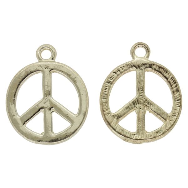 METAL BEADS - PENDANT - PEACE 06 - 20x25x2mm GOLD - SECOND-RATE - PACKAGE 50pcs. Hole-2.5mm