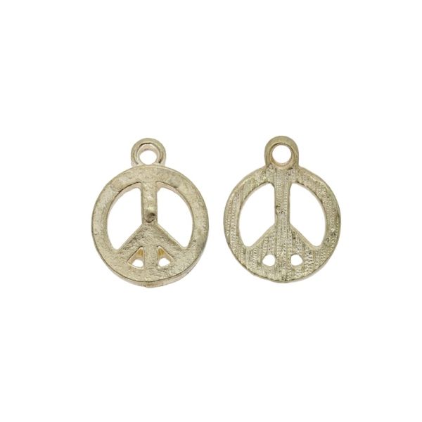 METAL BEADS - PENDANT - PEACE 07 - 13x17x1.7mm GOLD - SECOND-RATE - PACKAGE 100pcs. Hole-1.7mm
