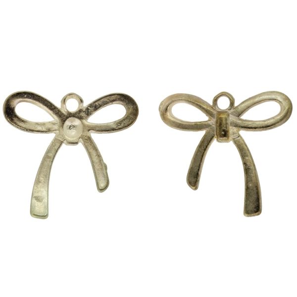 METAL BEADS - PENDANT - RIBBON 07 - 24x23x2.2mm GOLD - SECOND-RATE - PACKAGE 50pcs. Hole-2.0mm