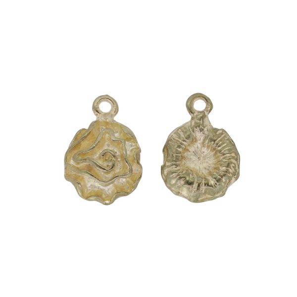 METAL BEADS - PENDANT - ROSE 09 - 12x17x5mm GOLD - SECOND-RATE - PACKAGE 50pcs. Hole-1.7mm