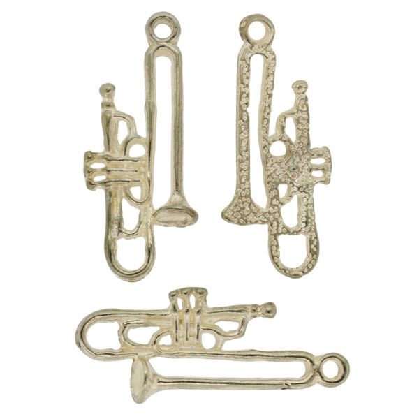 METAL BEADS - PENDANT - SAXOPHONE 01 - 14x35x2mm GOLD - SECOND-RATE - PACKAGE 50pcs. Hole-2.0mm