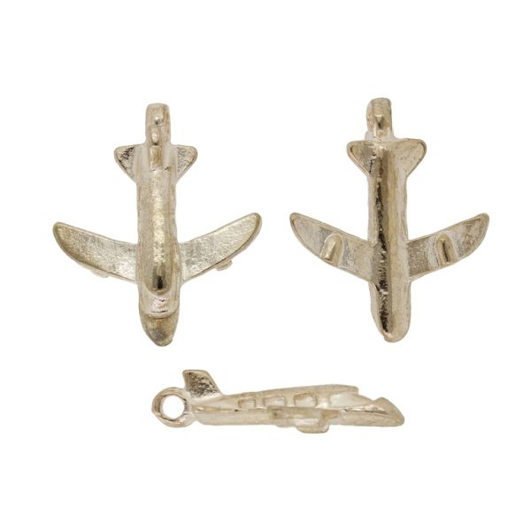 METAL BEADS - PENDANT - AIRPLANE 02 - 18x21x4mm GOLD - SECOND-RATE - PACKAGE 50pcs. Hole-1.8mm