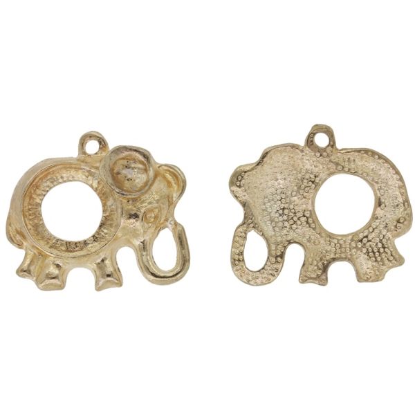 METAL BEADS - PENDANT - ELEPHANT 08 - 22x26x5mm GOLD - SECOND-RATE - PACKAGE 20pcs. Hole-1.9mm