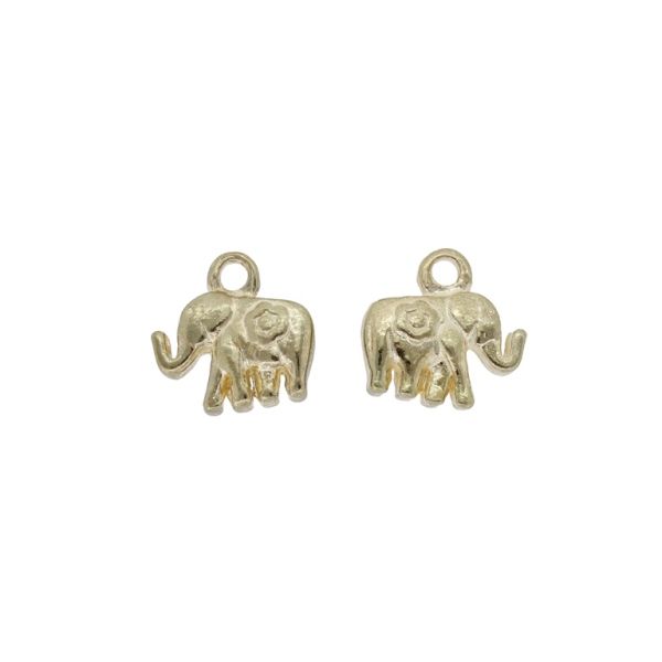 METAL BEADS - PENDANT - ELEPHANT 09 - 11x11x3mm GOLD - SECOND-RATE - PACKAGE 100pcs. Hole-1.8mm