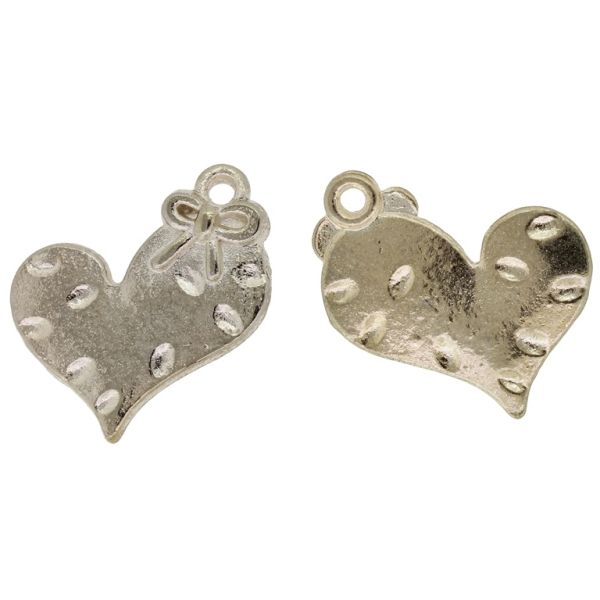 METAL BEADS - PENDANT - HEART 24 - 20x21x2mm GOLD - SECOND-RATE - PACKAGE 30pcs. Hole-1.8mm