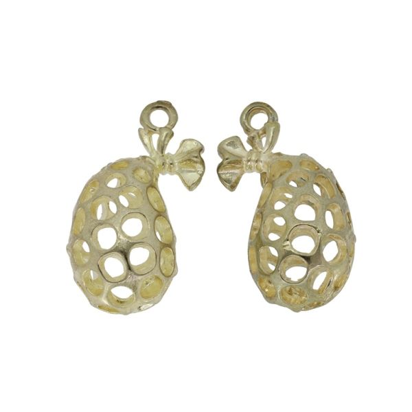 METAL BEADS - PENDANT - SACK 01 - 14x25x11mm GOLD - SECOND-RATE - PACKAGE 30pcs. Hole-2.0mm