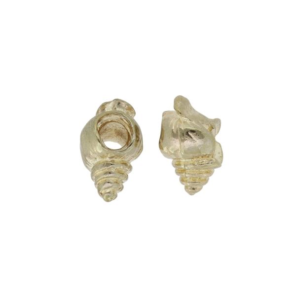 METAL BEADS - SEA SNAIL SHELL 01 - 9x26x10mm GOLD - SECOND-RATE - PACKAGE 30pcs. Hole-4.3mm