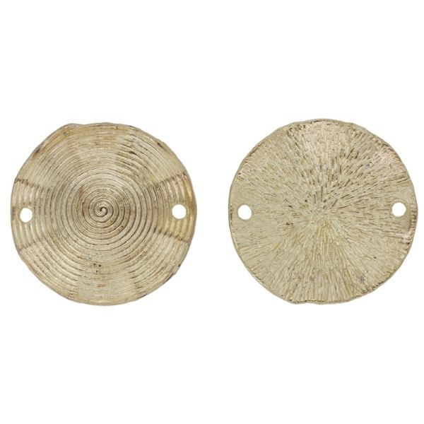 METAL BEADS - CONNECTING ELEMENT - 2 HOLES - CIRCLE 11 WAVES - 29x4mm GOLD - SECOND-RATE - PACKAGE 20pcs. Hole-2.0mm