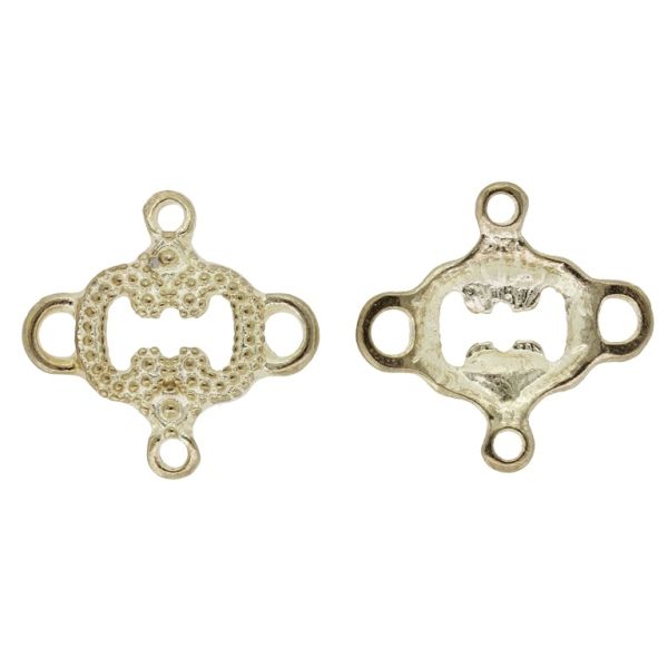 METAL BEADS - CONNECTING ELEMENT - 2 RINGS - BRAID 01 - 21x21x3mm GOLD - SECOND-RATE - PACKAGE 50pcs. Hole-2.0mm