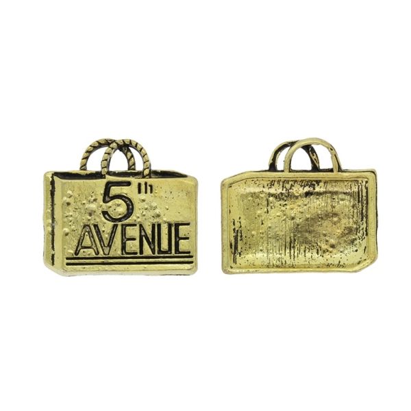 METAL BEADS - HANDBAG 04 - 15x17x2mm ANTIQUE BRONZE - PACKAGE 50pcs.