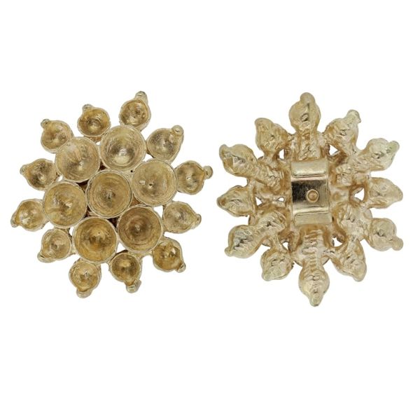 METAL BEADS - FLOWER 17 - 10x25x4.5mm GOLD - SECOND-RATE - PACKAGE 20pcs.