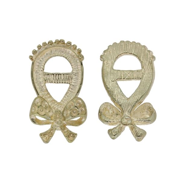 METAL BEADS FOR GLUING - DROP WITH RIBBON 01 - 14x26x5mm GOLD - SECOND-RATE - PACKAGE 30pcs.