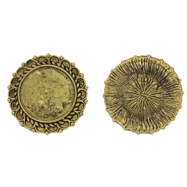 METAL BEADS FOR GLUING - CIRCLE 08 - 24x3mm ANTIQUE BRONZE - SECOND-RATE - PACKAGE 20pcs.