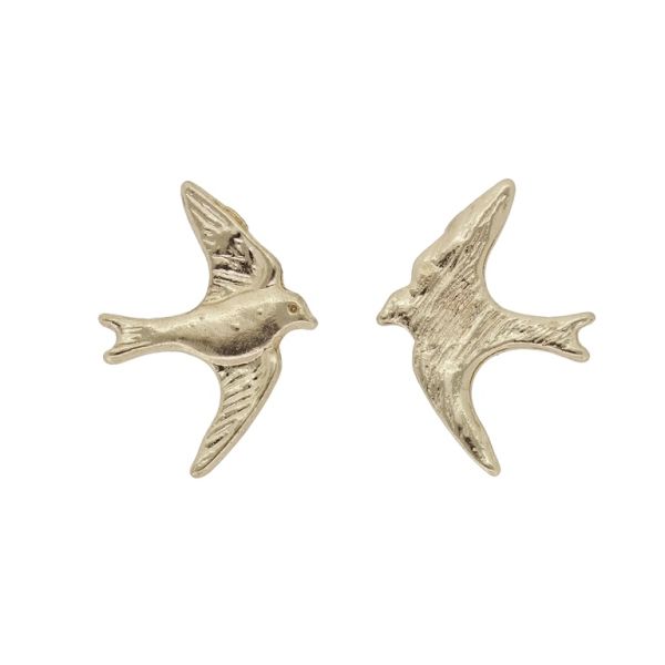 METAL BEADS FOR GLUING - BIRD 01 - 15x21x1.5mm GOLD - SECOND-RATE - PACKAGE 100pcs.