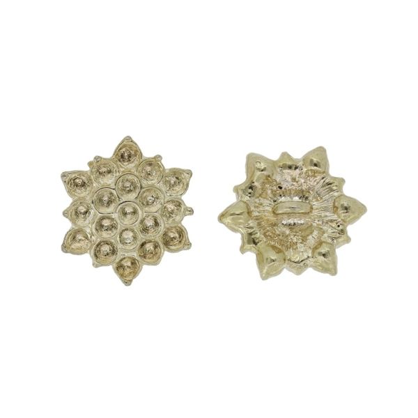 METAL BEADS FOR GLUING - SNOWFLAKE 02 - 14x17x3mm GOLD - SECOND-RATE - PACKAGE 50pcs. Hole-1.3mm