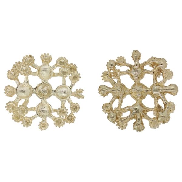 METAL BEADS FOR GLUING - SNOWFLAKE 03 - 25x25x6mm GOLD - SECOND-RATE - PACKAGE 30pcs.