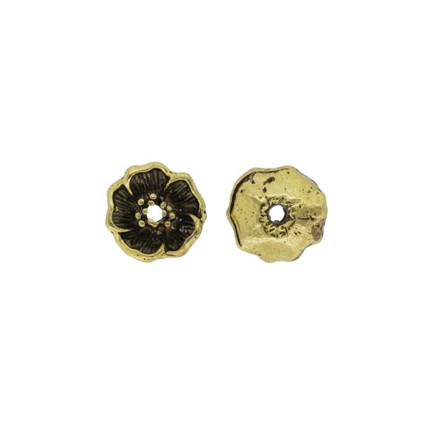 METAL BEADS FOR GLUING - FLOWER 12 - 11x3mm ANTIQUE BRONZE - SECOND-RATE - PACKAGE 100pcs. Hole-1.6mm
