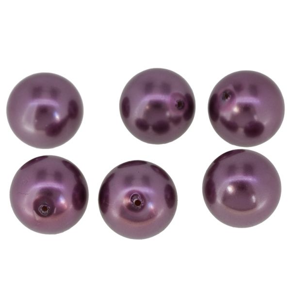 ADHESIVE BEADS FOR PIN - PLASTIC PEARLS - BALL 18mm ROSE DUST 85 - 20g (88pcs.) Hole-1.5mm
