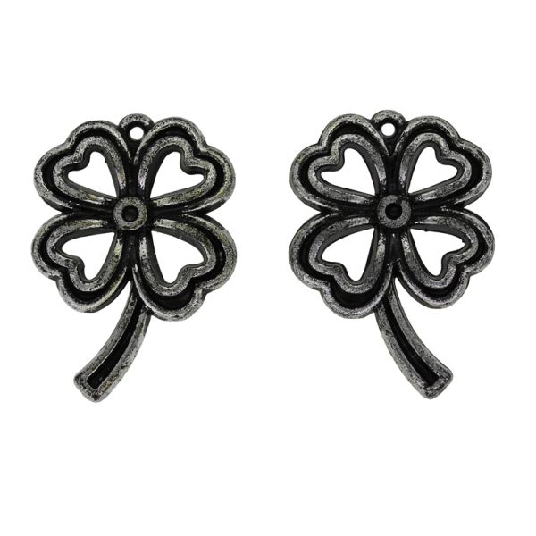 ПЛАСТМАСОВИ МЕТАЛИЗИРАНИ ССВ ВИСУЛКИ - ДЕТЕЛИНА 02 - 23х33х4.6мм НИКЕЛ - 50 гр. Отвор-1.5мм (42 бр.)