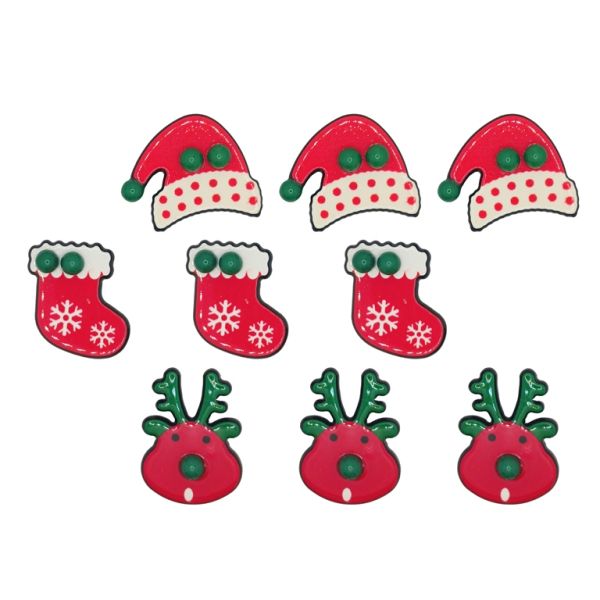 БИЖУТЕРИЯ - БРОШКА ПИН - ПЛАСТМАСА - МИКС 02 - ПАКЕТ (3х3 бр)