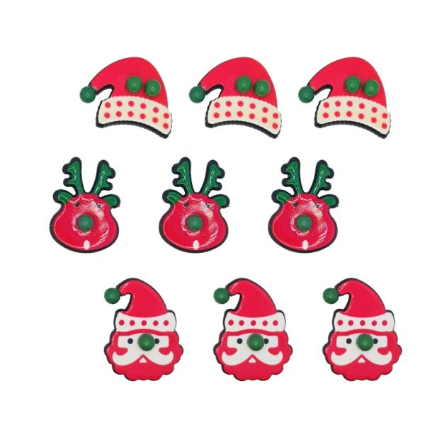 JEWELRY - BROOCH PIN - PLASTIC - MIX 04 - PACKAGE (3x3pcs.)