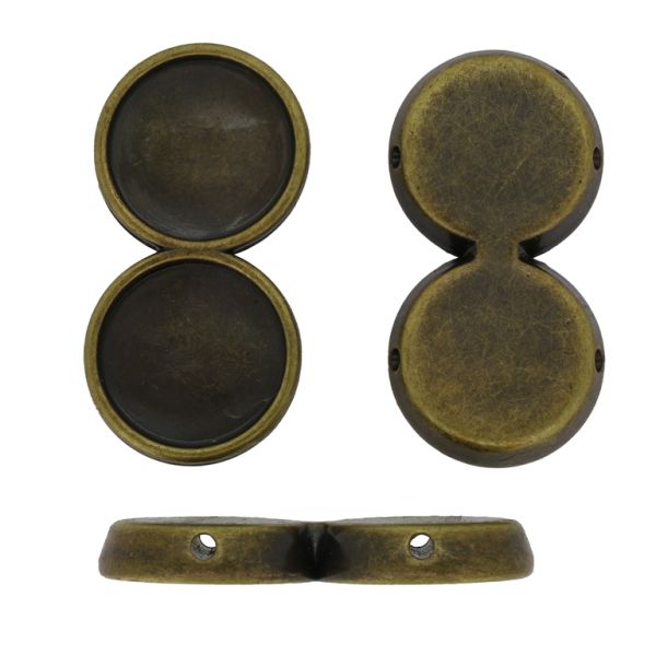METAL PLATED PLASTIC / CCB BEADS - CIRCLES 01 - 22x43x6mm ANTIQUE BRONZE - PACKAGE 500g Hole-4x2.2mm (145pcs.)
