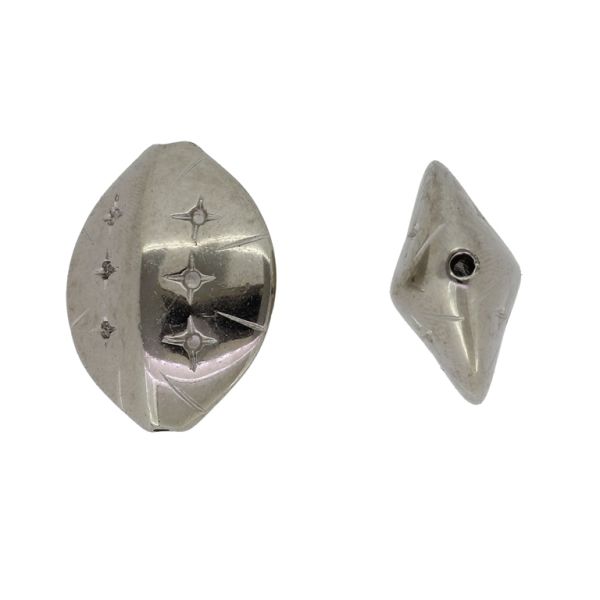 METAL PLATED PLASTIC / CCB BEADS - ELLIPSE IRREGULAR 02 RELIEF - 29x24x13mm NICKEL (DARK) - PACKAGE 500g Hole-2.0mm (148pcs.)