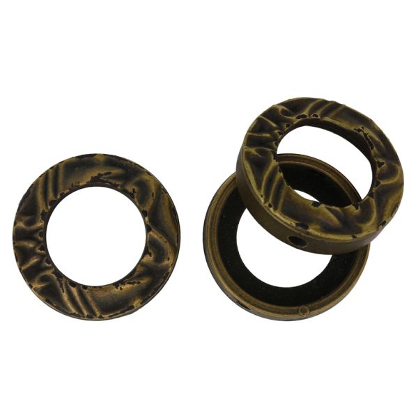 METAL PLATED PLASTIC / CCB BEADS - CIRCULAR RELIEF 02 - 25х7mm ANTIQUE BRONZE - PACKAGE 250g Hole-4х2.0mm (190pcs.)