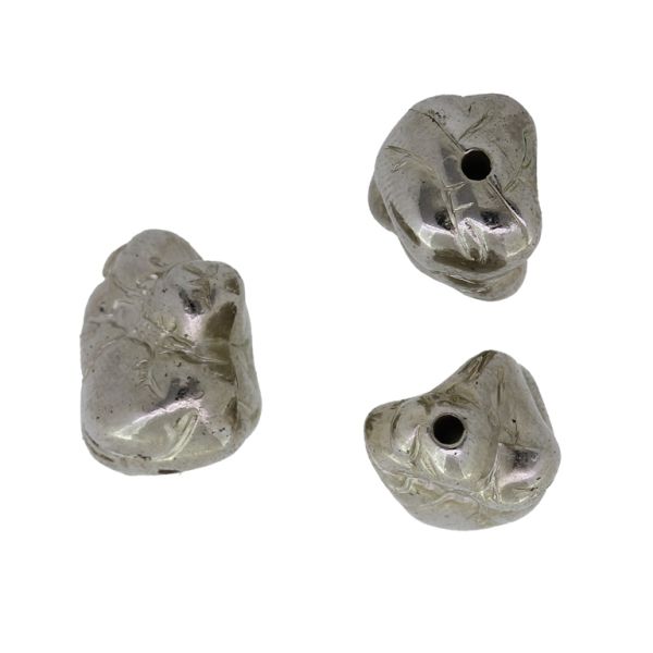 METAL PLATED PLASTIC / CCB BEADS - IRREGULAR FORM 02 - 16х12mm NICKEL - PACKAGE 500g Hole-1.8mm (465pcs.)