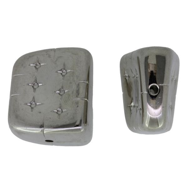 ПЛАСТМАСОВИ МЪНИСТА МЕТАЛИЗИРАНИ ССВ - НЕПРАВИЛНА ФОРМА 04 - 25х22х15мм НИКЕЛ - 50 гр. Отвор-2.0мм (8 бр.)