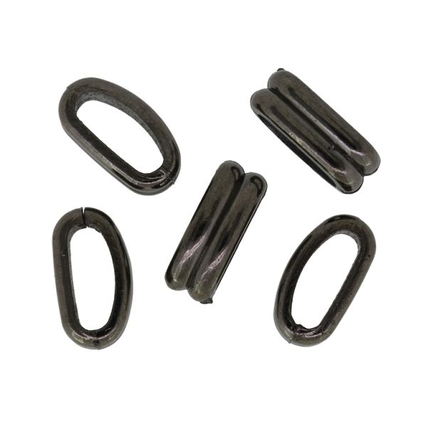METAL PLATED PLASTIC / CCB BEADS - OVAL IRREGULAR 04 - 5х14хmm OXIDIZED - PACKAGE 250g Hole-10х4mm (985pcs.)
